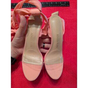 AZALEA WANG Lumpur Pink Lace Up Ankle Wrap Clear Platform Heels Sandals Size 8